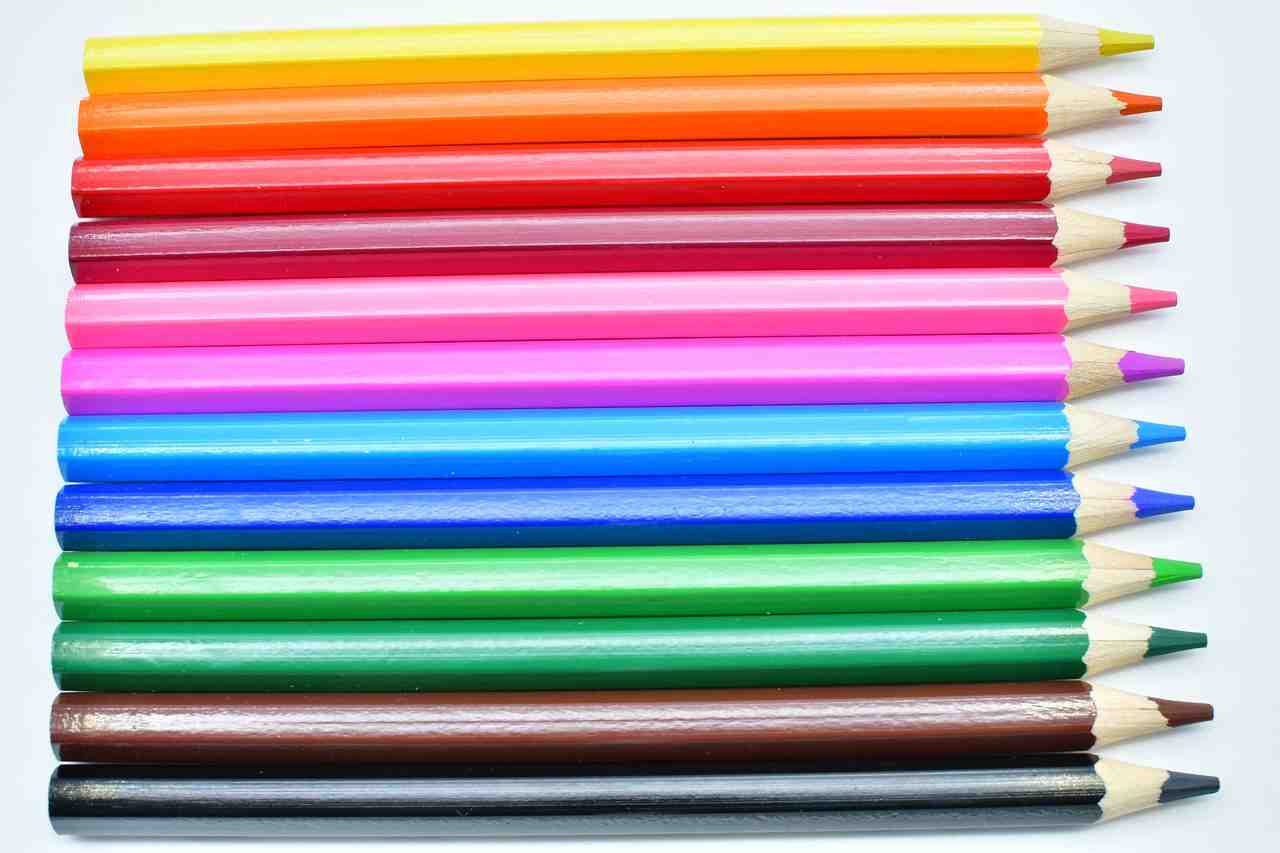 stylos, coloré, crayons de couleur
